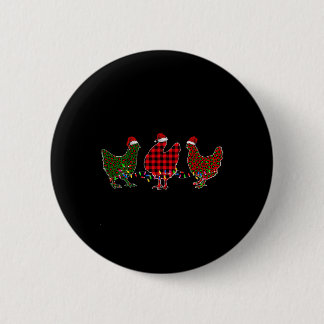 Chicken Merry Christmas Red Green Leopard Plaid Xm Button