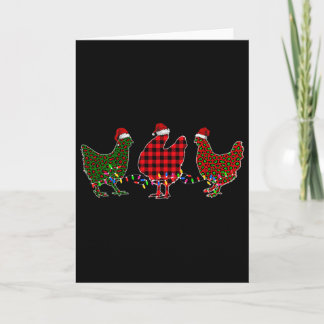 Chicken Merry Christmas Red Green Leopard Plaid Xm Karte