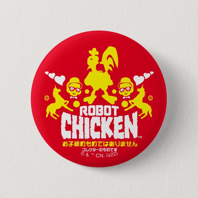 Chicken Nerd Unicorn Graphic Button (Vorderseite)