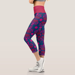 Chicken Nerd Unicorn Graphic Capri Leggings