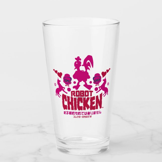 Chicken Nerd Unicorn Graphic Glas (Vorderseite)