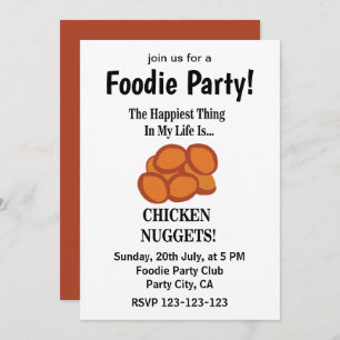 Chicken Nugget Fast Food Feinschmecker Party Einladung