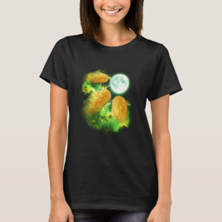 Chicken Nugget Heult den Mond an Grünes Tie Dye 3 T-Shirt