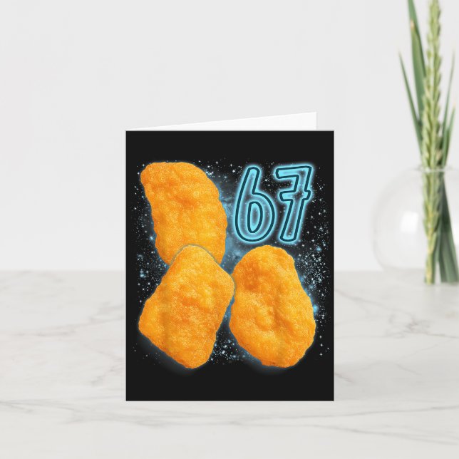 Chicken Nugget Liebhaber 67 Meme Six Seven Fried C Karte (Vorderseite)
