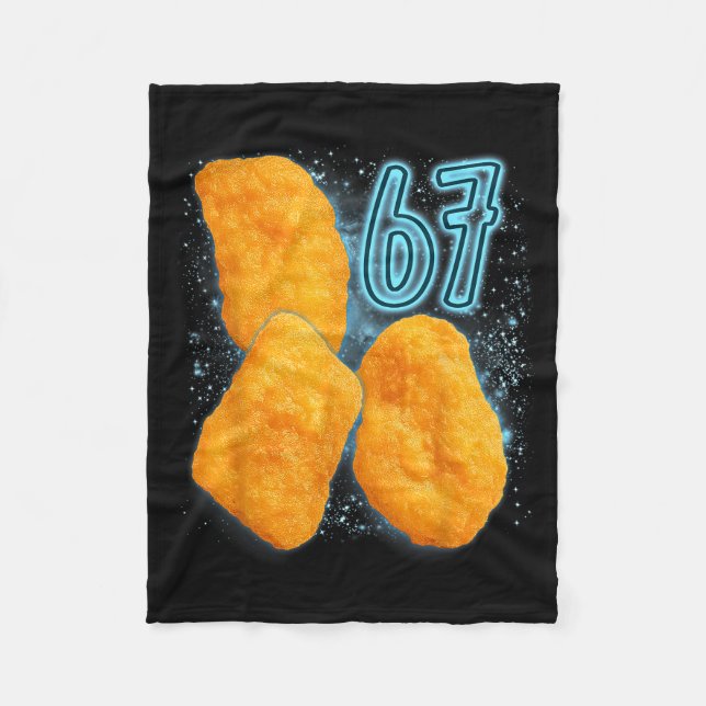 Chicken Nugget Lover 67 Meme Six Seven Fried Chick Fleecedecke (Vorderseite)