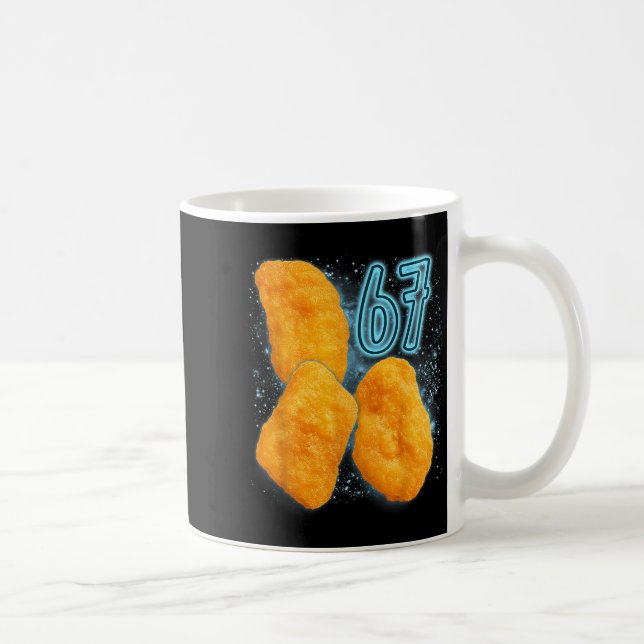 Chicken Nugget Lover 67 Meme Six Seven Fried Chick Kaffeetasse (Rechts)