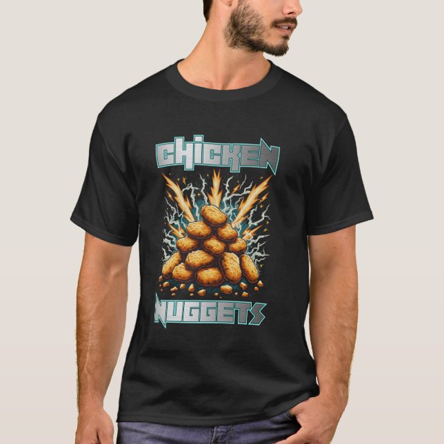 Chicken Nuggets Kraft und Blitz T-Shirt (Vorderseite)