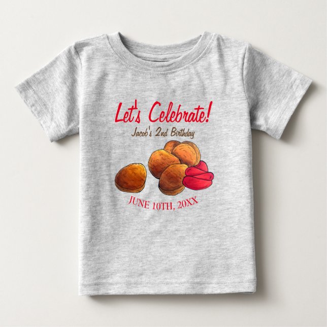 Chicken Nuggets mit Ketchup Junk Fast Food Feinsch Baby T-shirt (Vorderseite)