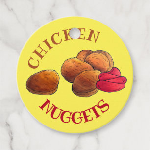 Chicken Nuggets mit Ketchup Junk Food Feinschmecke Geschenkanhänger