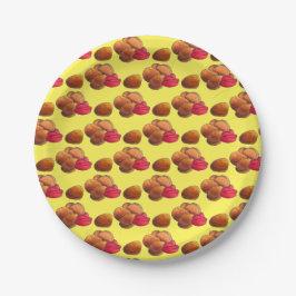 Chicken Nuggets mit Ketchup Junk Food Feinschmecke Pappteller