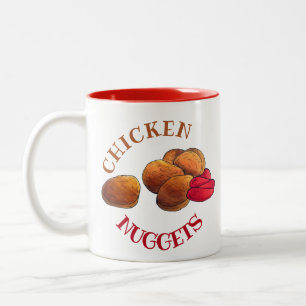 Chicken Nuggets mit Ketchup Junk Food Feinschmecke Zweifarbige Tasse