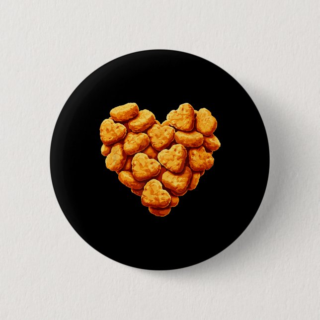 Chicken Nuggets sind mein Valentinsherz Lustiger V Button (Vorderseite)
