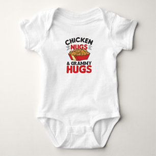 Chicken Nugs And grammy Hugs Funny Food Nuggets Baby Strampler