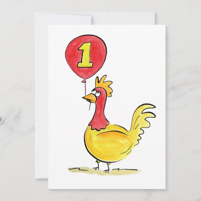 Chicken One Einladung (Vorderseite)