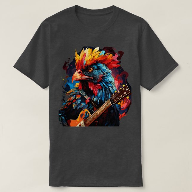 Chicken Playing Guitar T-Shirt (Design vorne)
