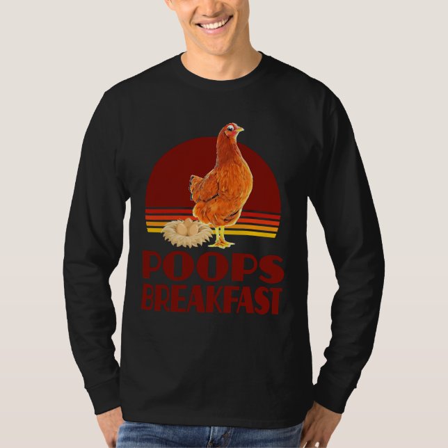 Chicken Poops Breakfast Vintage   T-Shirt (Vorderseite)