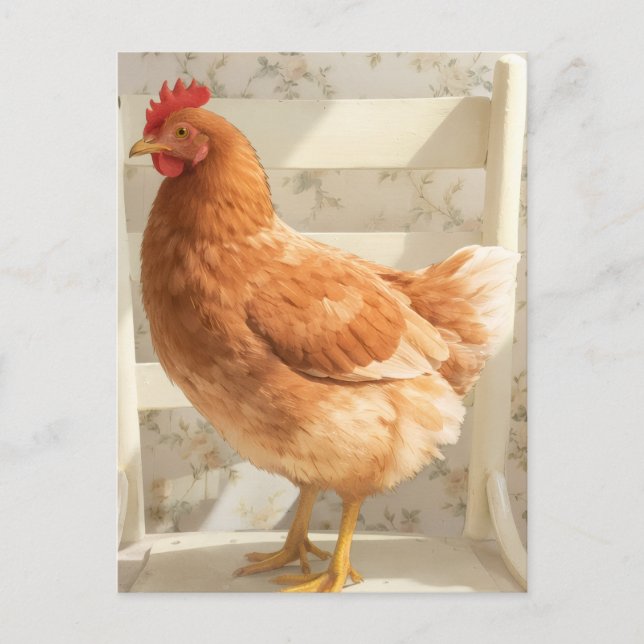 Chicken Postcard | Cute Farmhouse Greeting Postkarte (Vorderseite)