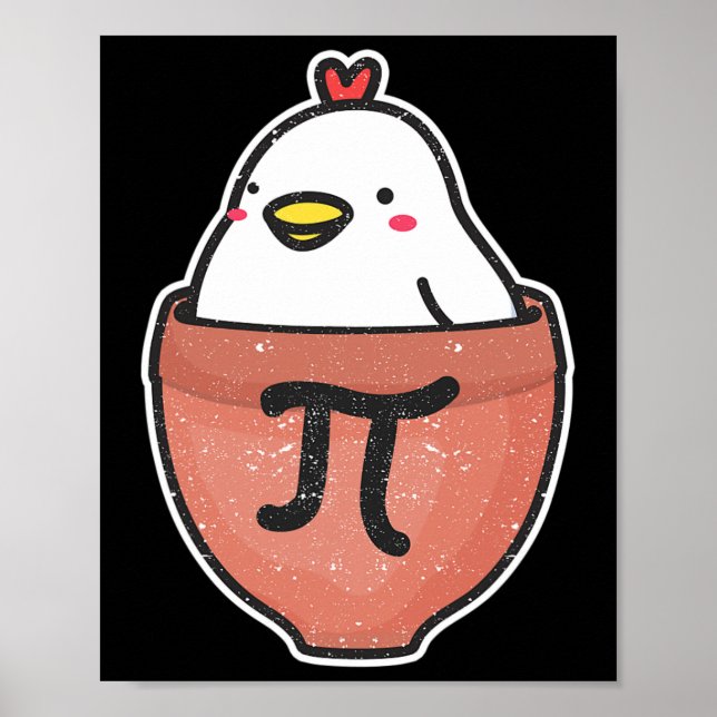 Chicken Pot Pi Day Funny Mathematik Lehrer Mathema Poster (Vorne)