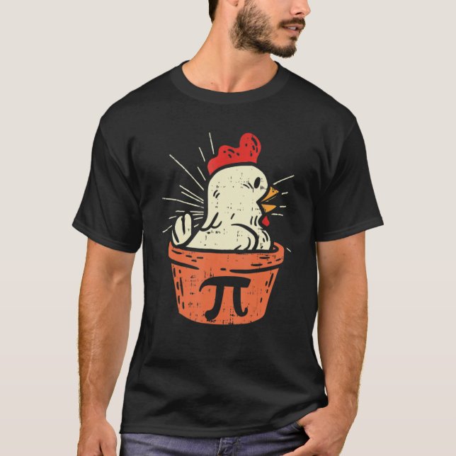 Chicken Pot Pi Day Pie Math Geek T-Shirt (Vorderseite)