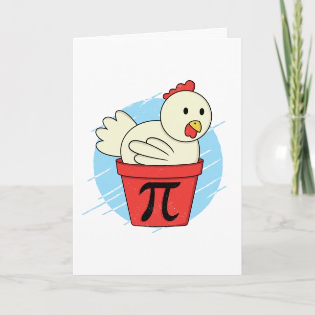 Chicken Pot Pi Funny Mah Pi Day Karte (Vorderseite)