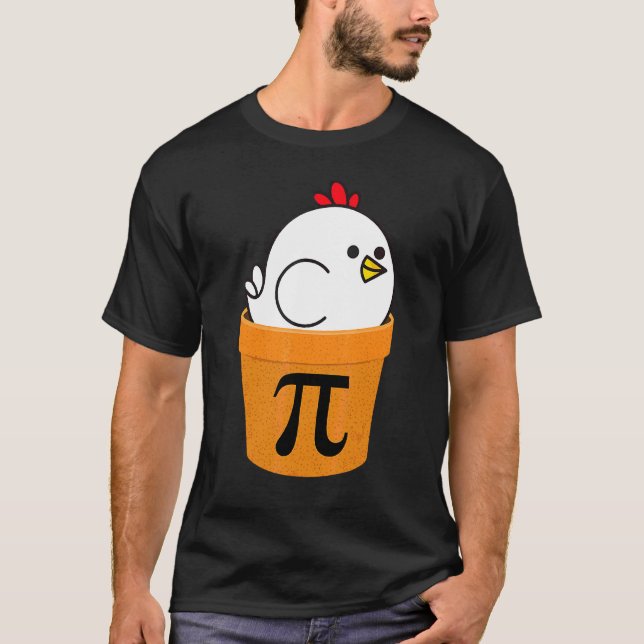 Chicken Pot Pi Funny Mathe Day T-Shirt (Vorderseite)