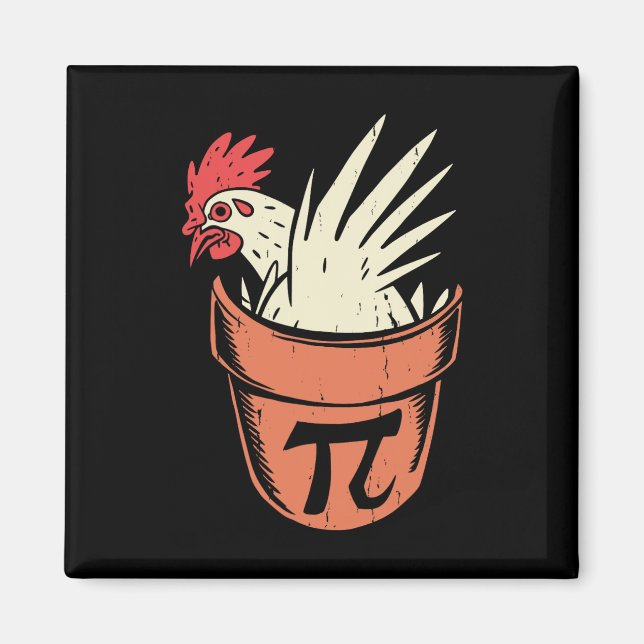 Chicken Pot Pi Funny Mathe Lehrer Pun Pi Day Magnet (Vorne)