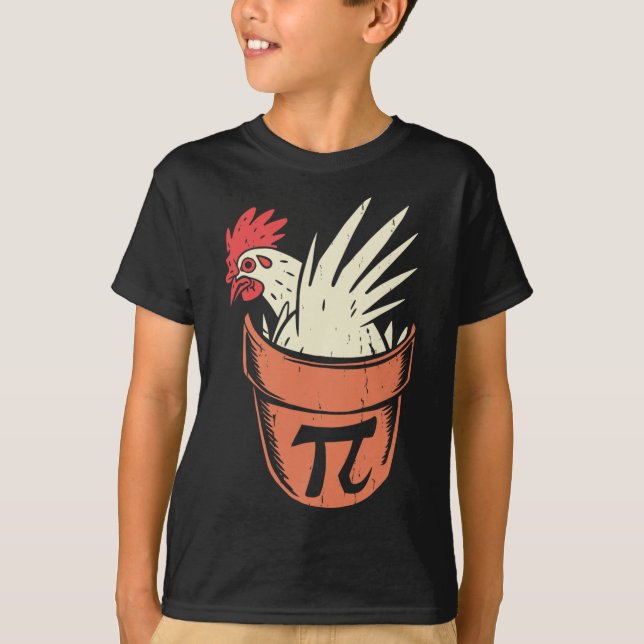 Chicken Pot Pi Funny Mathe Lehrer Pun Pi Day T-Shirt (Vorderseite)