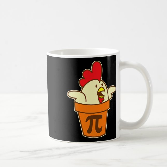 Chicken Pot Pi Geek Pie Mathematik Pun Funny Kaffeetasse (Rechts)
