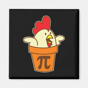 Chicken Pot Pi Geek Pie Mathematik Pun Funny Magnet