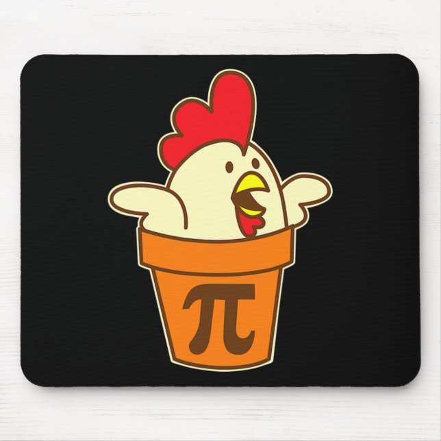 Chicken Pot Pi Geek Pie Mathematik Pun Funny Mousepad (Vorne)