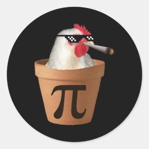 Chicken Pot Pie Funny Mah Pi Day Runder Aufkleber
