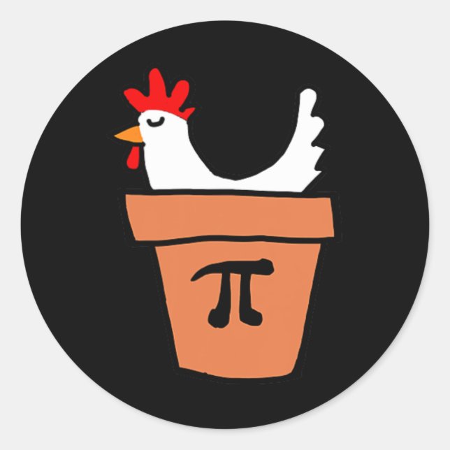 Chicken Pot Pie Funny Mathe Lover Pun Pi Day Stude Runder Aufkleber (Vorderseite)