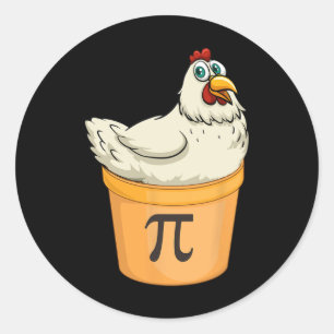 Chicken Pot Pie Funny Mathe Pun Chicken Pot Pi Runder Aufkleber