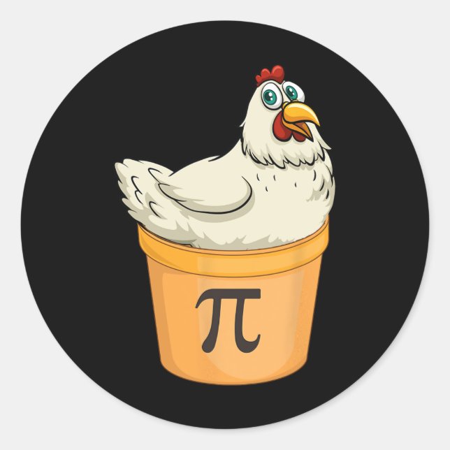 Chicken Pot Pie Funny Mathe Pun Chicken Pot Pi Runder Aufkleber (Vorderseite)