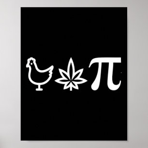 Chicken Pot Pie Pi Day Weed Pun Mathe Numbers März Poster
