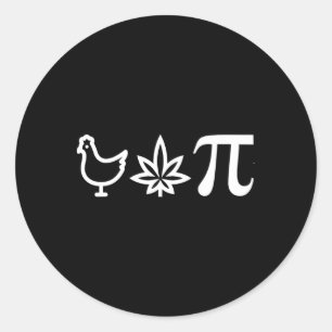 Chicken Pot Pie Pi Day Weed Pun Mathe Numbers März Runder Aufkleber