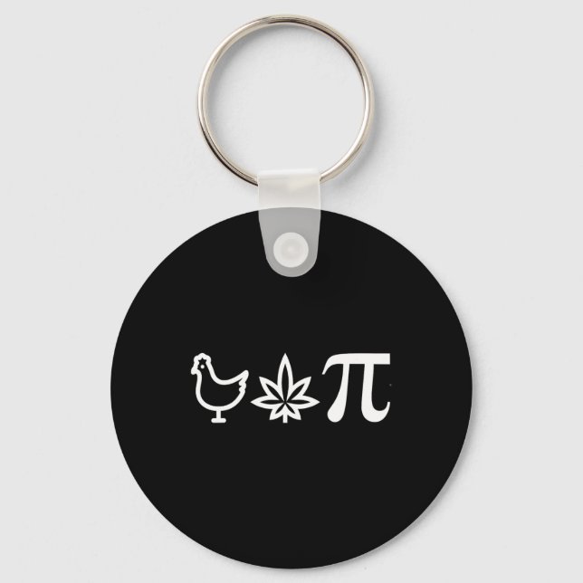 Chicken Pot Pie Pi Day Weed Pun Mathe Numbers März Schlüsselanhänger (Vorderseite)