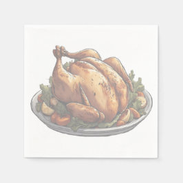 CHICKEN PRINT SERVIETTE