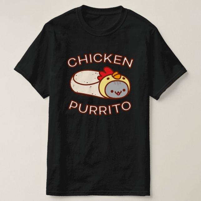 CHICKEN PURRITO Cat Burrito T - SHIRT (Design vorne)