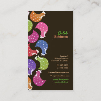 Chicken Rainbow Fun Pattern Food Business Card Visitenkarte