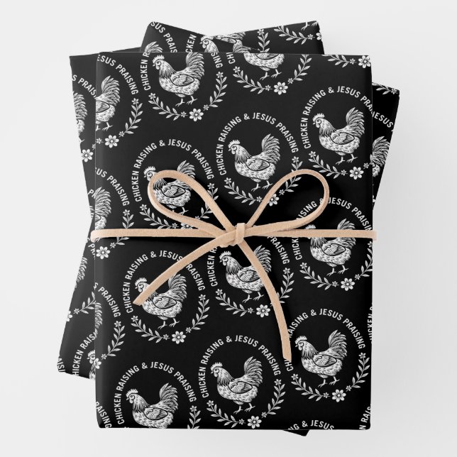 Chicken Raising & Jesus Lob Geschenkpapier Set (Beispiel)