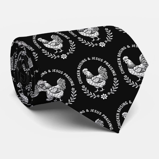 Chicken Raising & Jesus Lob Krawatte (Gerollt)