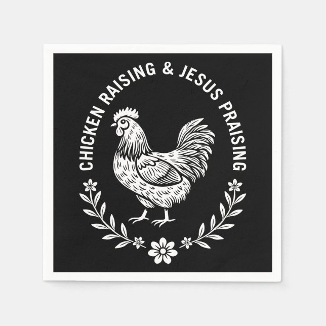 Chicken Raising & Jesus Lob Serviette (Vorderseite)