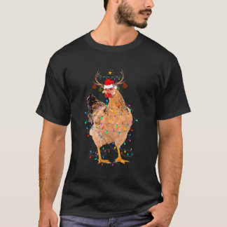 Chicken Rentier Lights Funny Chicken Xmas Geschenk T-Shirt