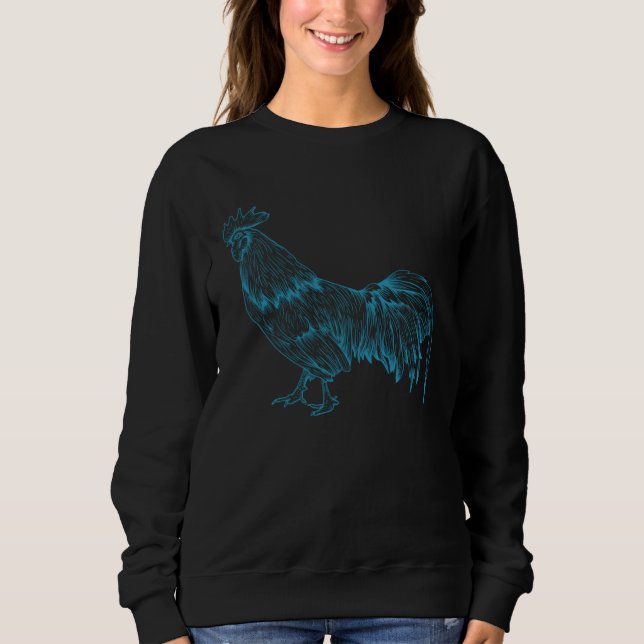 Chicken retro Men Women Rooster Chicken   3 Sweatshirt (Vorderseite)