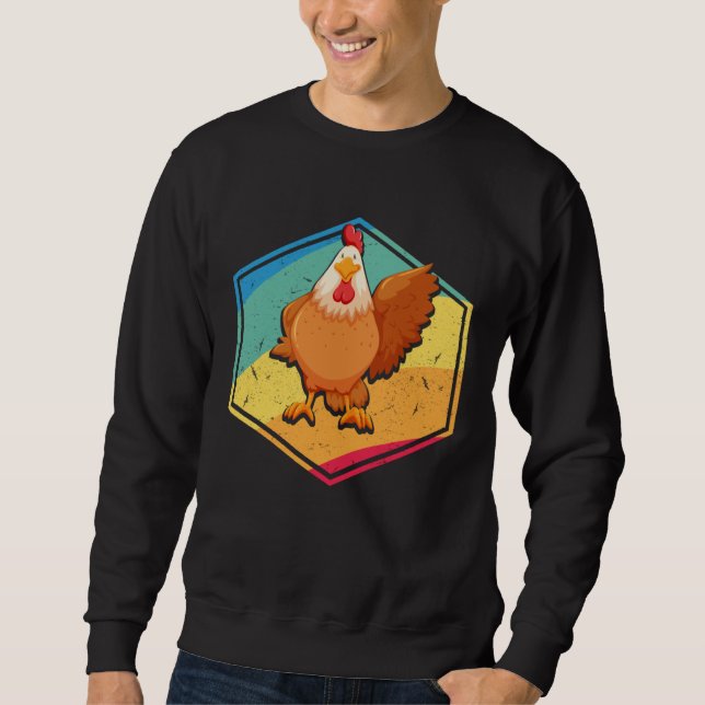 Chicken  Retro Style Sweatshirt (Vorderseite)