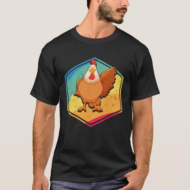 Chicken  Retro Style T-Shirt (Vorderseite)