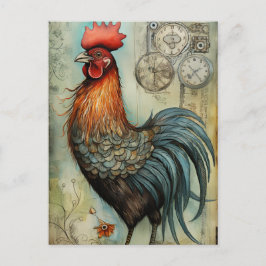 Chicken Rooster Art Postkarte