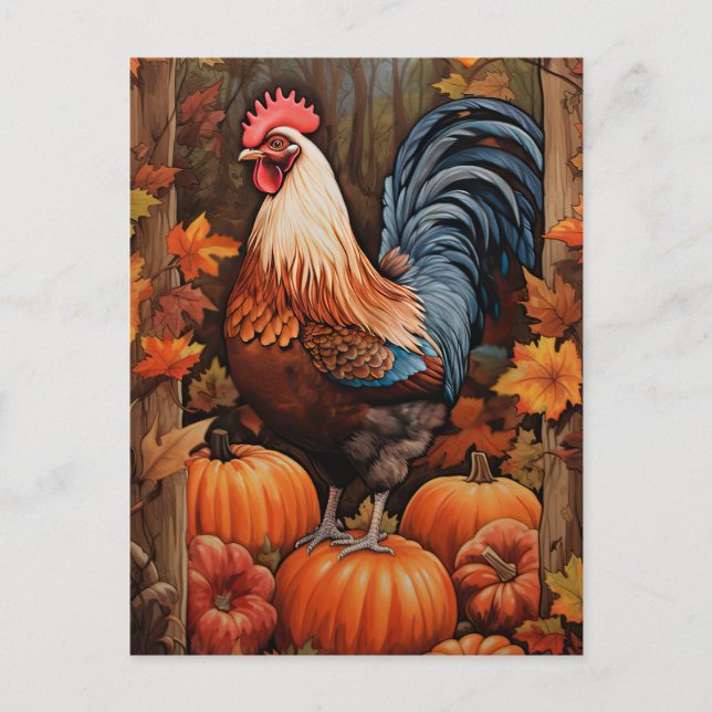 Chicken Rooster Art Postkarte (Vorderseite)