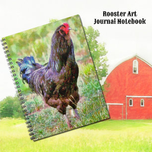 Chicken Rooster Farm Style Art Journal Notizblock